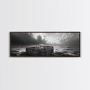 Ocean Harvest, Driftwood Crate, Coastal Mood, Framed Canvas Print, Nautical Wall Decor, Rustic Bathroom Art, Moody Coastal Artwork