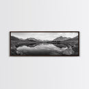 Mirror Lake, Alpine Stillness, Mountain Reflection, Tranquil Landscape, Canvas Print, Minimalist Nature Art, Living Room Wall Art, Neutral Decor