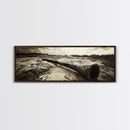 Didgeridoo Desert Scene, Tribal Instrument Art, Rustic Beach Vibe, Boho Music Decor, Framed Canvas Print, Eclectic Living Room Wall Art