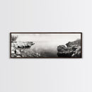 Coastal Rock Pool, Ocean Reflection, Natural Serenity, Peaceful Seascape, Framed Canvas Print, Zen Wall Art, Office Decor, Minimalist Look