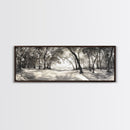 Dreamy Beach Forest, Sepia Trees, Canvas Print, Nature Wall Decor, Fall Bedroom Art, Rustic Woodland Landscape, Tree Shadow Light