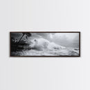 Stormy Waves, Ocean Fury, Tropical Housefront, Canvas Print, dramatic coastal decor, fall storm wall art, modern living room statement
