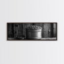 Rustic Bean Bucket, Farmhouse Kitchen, Country Decor, Autumn Wall Art, Framed Canvas Print, Rustic Style, Cozy Kitchen Wall Art