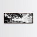 Coastal Tree, Wind Bent, Seaside Beauty, Nautical Serenity, Canvas Print, Nature Wall Art, Minimalist Decor, Coastal Living Room Art