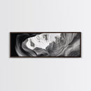 Desert Canyon Swirl, Abstract Rock Layers, Light and Shadow, Framed Canvas Print, Minimalist Living Room Art, Earth Tone Decor
