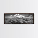 Sunset Sea, Magic Carpet, Ocean Ritual, Ethereal Coastal, Framed Canvas Print, Boho Wall Art, Living Room Decor, Surreal Beach Photography