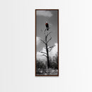 Lone Eagle, Tree Perch, Wild Raptor, Fierce Freedom, Canvas Print, Rustic Wildlife Wall Art, Cabin Lodge Decor, Dramatic Nature Scene