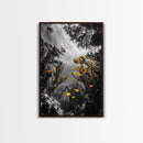 Golden Fish, Kelp Forest, Ethereal Ocean Scene, Framed Canvas Print, Underwater Wall Art, Nature Photography, Bathroom Sea Decor