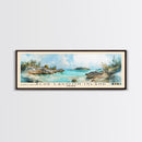 Blue Lagoon Island, Bahamas Watercolor Print, Vacation Gift, Bahamas Wall Art, Beach Painting, Beach Decor, Large Wall Art, Wood Frame Art