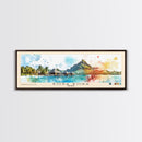 Bora Bora, France Watercolor Beach Print, Vacation Gift, France Wall Art, Framed Canvas Print, Framed Beach Painting