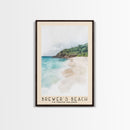 Brewer’s Beach, US Virgin islands Watercolor Print, Vacation Gift, US Virgin islands Wall Art, Beach Painting, Beach Decor, Large Wall Art, Wood Frame Art