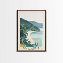 Koh Lanta, Thailand Watercolor Print, Vacation Gift, Thailand Wall Art, Beach Painting, Beach Decor, Large Wall Art, Wood Frame Art