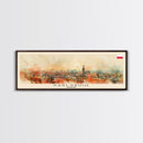 Karlsruhe Germany Panoramic Travel Poster, Framed Canvas Print or Metal Wall Art, Travel Art, Home Decor, Panoramic Painting, Midcentury Art