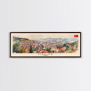 Manisa Turkey Wall Art, Panoramic Travel Poster, Panoramic Framed Canvas Print, City Wall Art, Wall Hanging Home Decor, Travel Art