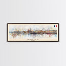 Nantes France Travel Print Wall Art, Panoramic City Art, Travel Art, Wall Decor, Vacation Gift, Framed Canvas Print Or Metal Art