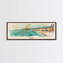 Nice France Travel Art, City Art, Framed Canvas Print or Metal Wall Art, Europe Travel Poster, Panoramic Wall Art, Extra Wide Wall Art