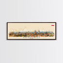 Sosnowiec Poland Panoramic Travel Poster, Framed Canvas Print or Metal Wall Art, Travel Art, Home Decor, Panoramic Painting, Midcentury Art