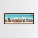 Mostoles Spain Panoramic Travel Poster, Framed Canvas Print or Metal Wall Art, Travel Art, Home Decor, Panoramic Painting, Midcentury Art
