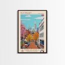 Nottingham United Kingdom Travel Poster Framed Canvas Print, Midcentury Modern Art, Pop Art Wall Decor, Home Decor, Vacation Gift, Bedroom Art
