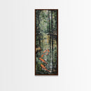 Elegant Koi Fish Swimming Serene Water Garden Nature Art Framed Canvas Print Tall Art Japanese Style Art