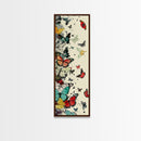 Traditional Sumo Wrestlers Japanese Art Tall Skinny Framed Canvas Print - Ukiyo-e Wall Art