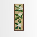Magnolia Flowers On A Branch - Skinny Art Tall Art Framed Canvas Print Japanese Style Art Ukiyo-e Art