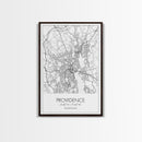 Providence Street Map, Rhode Island Map, City Map Art, Minimalist Art, Wall Art, Canvas Print, Bedroom Wall Décor, Gift For Couples,