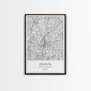 Atlanta Street Map, Georgia Map, City Map Art, Travel Print, Couple Gift, Minimalist Art Print, Wall Art, Canvas Print, Canvas Wall Art