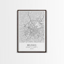 Brussels Street Map, Belgium Map, City Map Art, Modern Art, Wall Art, Canvas Print, Canvas Wall Art, Birthday Gift, Living Room Décor