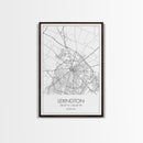 Lexington Street Map, Kentucky Map, City Map Art, Modern Wall Art, Wall Art, Canvas Print, Travel Wall Art, Dorm Room Décor, Engagement Gift