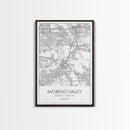 Moreno Valley Street Map, California Map, City Map Art, Modern Art, Wall Art, Canvas Print, Wall Art For Bedroom, Couple Gift, Travel Print