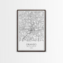 Orlando Street Map, Florida Map, City Map Art, Modern Art, Wall Art, Canvas Print, Master Bedroom Décor, Aviation Gifts, Travel Wall Art