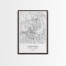 Nashville Street Map, Tennessee Map, City Map Art, Modern Art, Wall Art, Canvas Print, Music Studio Art, Gift For Music Lover, Travel Art