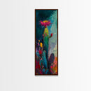 Abstract Desert Cactus Wildflower Art Framed Canvas Print | Southwest Wall Art | Botanical Prints | Boho Wall Art | Moody Art