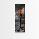 Blooming Desert Cactus Framed Canvas Print | Wildflower Painting | Southwest Wall Art | Moody Art | Botanical Prints | Gift Idea