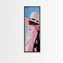 Pink Cowboy Hat Framed Canvas Print pink orange wall art rustic wall art farmhouse art coastal cowgirl wall art bold decor