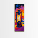 Vibrant Lantern Painting Framed Canvas Print Moody Art Rustic Decor Southwest Wall Art Living Room Art Colorful Wall Art