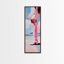 Pink Cowgirl Boot Canvas Print, Black Cowgirl Painting, Coastal Cowgirl Wall Art, Western Decor, Light Pink Wall Art, Farmhouse Art