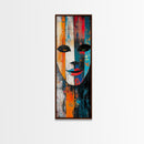Abstract Face Framed Canvas Print moody art graffiti wall art dark romance painting vibrant abstract art pop art colorful home decor
