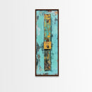 Textured Rustic Art, Canvas Print, Wabi Sabi Wall Art, Teal Wall Art, Abstract Minimalist Art, Tall Narrow Art, Farmhouse Decor