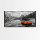Serene Mountain Lake Canvas Print Rustic Wall Art Landscape Painting Above Sofa Art Bedroom Art Above Bed Wall Art Nautical Decor