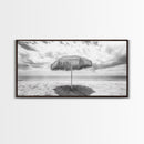 Beach Umbrella, Coastal Wall Art, Minimalist Art, Panoramic Art, Nautical Decor, Extra Wide Art, Coastal Landscape Art, Canvas Print