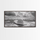 Straw Hat, Coastal Landscape Art, Wabi Sabi Art, Beach Wall Art, Rustic Decor, Extra Wide Art, Coastal Cowgirl Art, Canvas Print