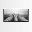 Nautical painting, ocean waves, coastal decor, seascape painting, panoramic art, extra wide art, framed canvas print