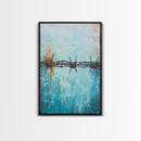 Barbed Wire, southwest wall art, rustic decor, teal wall art, minimalist art, original painting, gift idea for him, canvas print