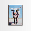 Longhorn Cow, Western Wall Art, Rustic Decor, Canvas Print, Southwest Wall Art, Farmhouse Art, Gift Idea, Living Room Art, Boho Art