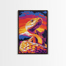 Rattlesnake Sunset, Bold Snake Art, Vibrant Southwest Decor, Wildlife Art, Nature Painting, Canvas Print, Living Room Art