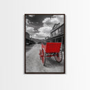 Western Wagon, Rustic Art, Vintage Horse Art, Farmhouse Art, Old West Scene, Panoramic Painting, Canvas Print, Above Couch Art