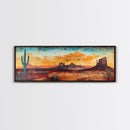 Southwest Wall Art, Framed Canvas Print, Joshua Tree Art, Desert Landscape Painting, Extra Wide Art, Rustic Wall Art, Above Couch Art, Gift Idea