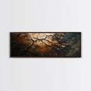 Wabi Sabi Wall Art, Framed Canvas Print, Cracked Earth Painting, Moody Art, Rustic Decor, Extra Wide Art, Abstract Landscape Art, Gift Idea